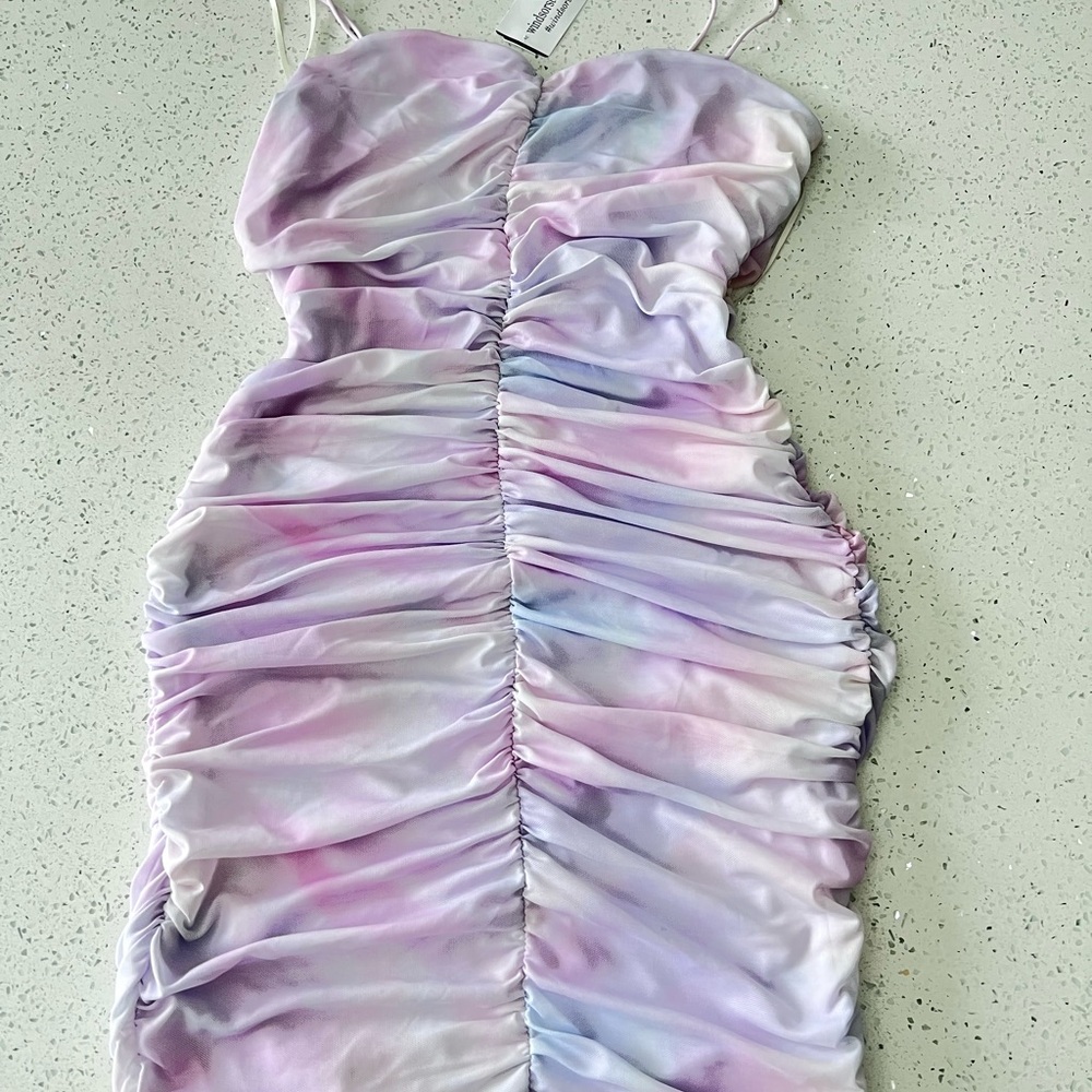 Windsor Pastel Ruched Mini Dress Size Medium New with tags